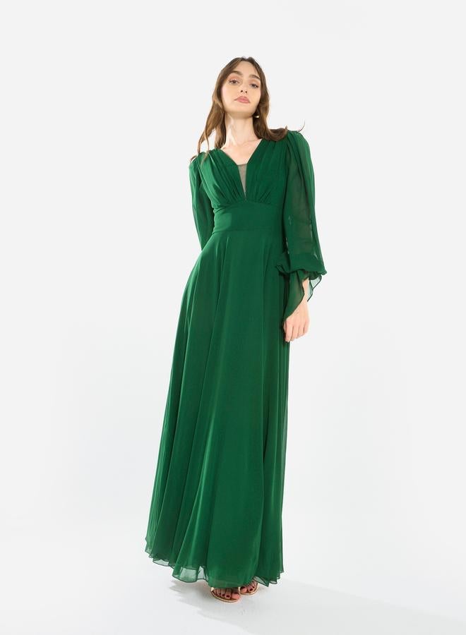 House of Moda Women Pleated Chiffon Maxi Dress - Image 2